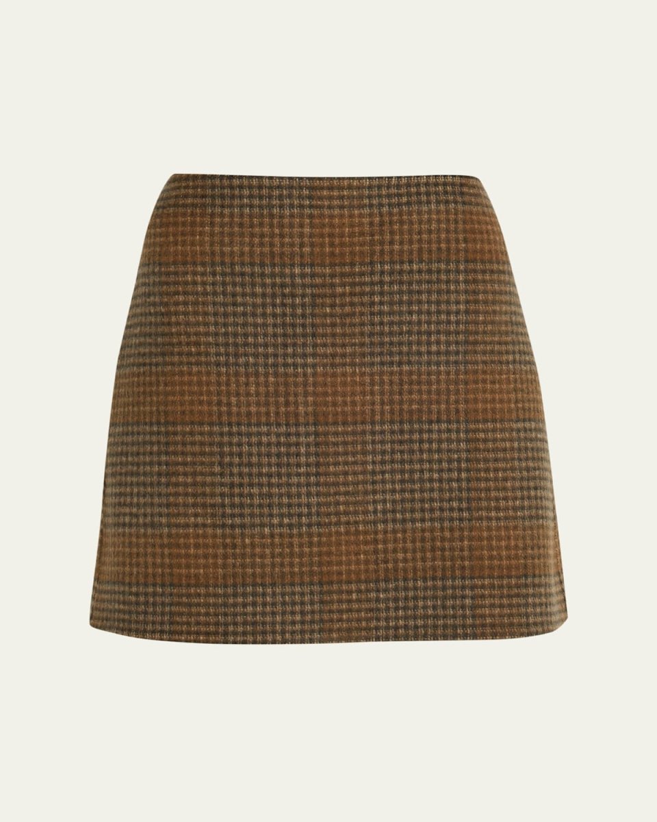 Plaid Tweed Mini Skirt
